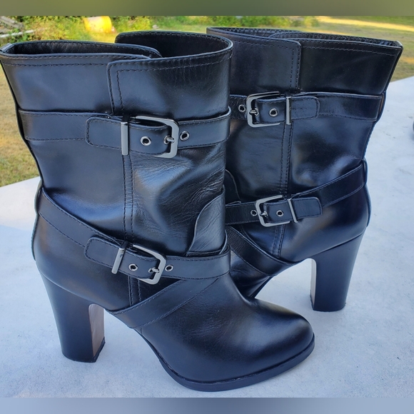 Pour La Victoire Roslin Buckled-Wrap Leather Boots. Women's Size 9½ - Picture 2 of 8